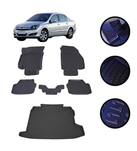 Astra H Sedan 2004-20015 Arası 4D Havuzlu Oto Paspas Ve Bagaj Set