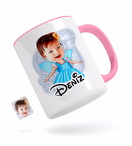 BK Gift Kişiye Özel Çocuk Balerin Karikatürlü Pembe Kupa Bardak-1