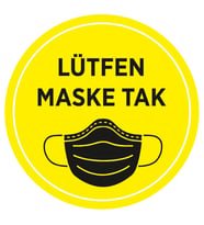 MIGNATIS - Maske Tak Sarı Renk Sticker Afiş Duvar İçin 35x35cm SYL15