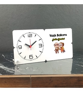Yaşlı Bakımı Ahşap Masa Saati