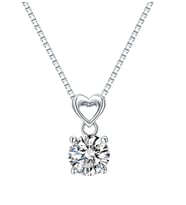 Monemel Swarovski Taşlı Gümüş Kolye (Altın Kaplama) Sevgililer Günü Hediyesi