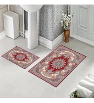 Banyo Halısı Ikili Klozet Takımı Kaymaz Tabanlı (60 xm x 100 cm + 40 cm x 60 cm) 