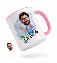 BK Gift Kişiye Özel Erkek Diş Hekimi Karikatürlü Pembe Kupa Bardak-4