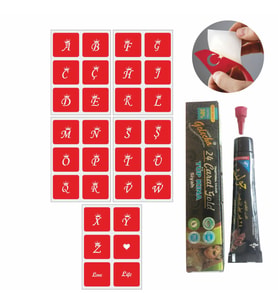 Taçlı Harf Dövme Seti Tattoo Dövme Kit