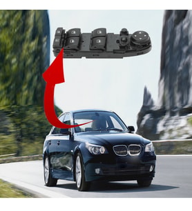 BMW E60 SOL DÖRTLÜ CAM DÜĞMESİ PERDELİ AYNA KATLAMALI 2007--2010