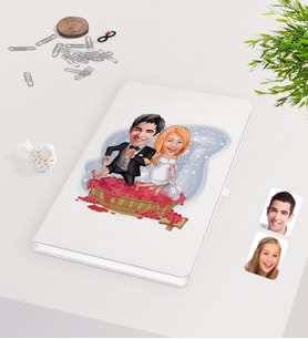 BK Gift Kişiye Özel Sevgililer Günü Temalı Evleniyoruz Karikatürlü Beyaz Defter-10