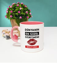 Dünyanın En Güzel Öğretmeni Kupa Bardak Pembe