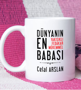 Baba Tasarımlı Kişiye Özel Babalar Günü Hediyesi Kupa Bardak