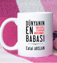 Baba Tasarımlı Kişiye Özel Babalar Günü Hediyesi Kupa Bardak