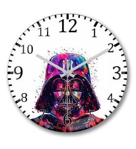Darth Vader Paint Duvar Saati Bombeli Gercek Cam