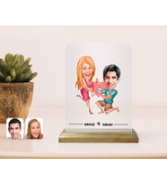 BK Gift Kişiye Özel Sevgililer Karikatürlü Çerçeve-19 (Beyaz)