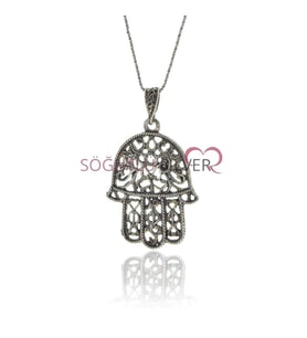 Söğütlü Silver fatma ana eli telkari kolye