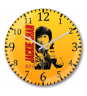 Jackie Chan The Supercop Duvar    Saati Bombeli Gercek Cam