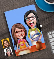 BK Gift Kişiye Özel Anne Kız Karikatürlü Defter-2