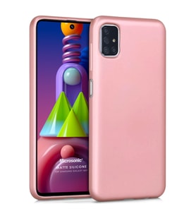 Microsonic Matte Silicone Samsung Galaxy M51 Kılıf Rose Gold