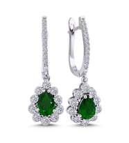 Lova Pırlantalı Damla Zümrüt Anturaj Küpe - 3070015