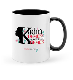 BK Gift Kişiye Özel Kadınlar Günü Siyah Kupa Bardak  6