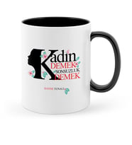 BK Gift Kişiye Özel Kadınlar Günü Siyah Kupa Bardak  6