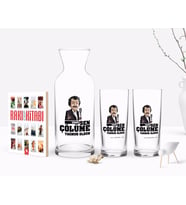 BK Gift Kişiye Özel Renkli Baskılı Çünkü Sen Çölüme Yağmur Oldun Tasarımlı İkili Rakı Bardağı Karaf ve Cep Kitabı Hediye Seti-7 (Model 1)