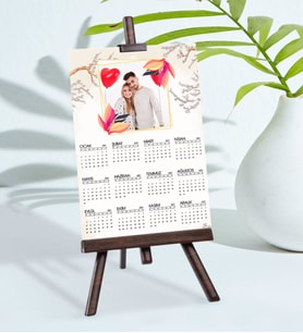 BK Gift Kişiye Özel 15x21 cm Fotoğraf Kartlı Şövaleli 2024 Takvim -4 (Beyaz)