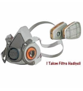 3M 6200 Yarım Yüz Maskesi (1 Takım Filtre Hediyeli)