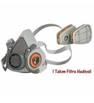 3M 6200 Yarım Yüz Maskesi (1 Takım Filtre Hediyeli)