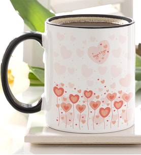 BK Gift Kişiye Özel Siyah Kupa Bardak Sevgililer Günü Temalı 58