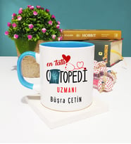 Mesajlı Ortopedi Uzmanı Kupa Bardak Mavi