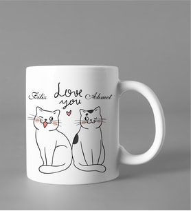 Kişiye Özel Sevgili Kedi Kupası