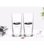 BK Gift Kişiye Özel Renkli Baskılı Erzurum Tasarımlı Turistik İkili Rakı Bardağı Seti-2 (Beyaz)