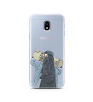Kaykay Kız Tasarım Süper Şeffaf Silikon Telefon Kılıfı Samsung J3 Pro
