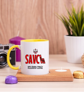 Savcı Ahşap Altlıklı Mumlu Sarı Kupa Bardak