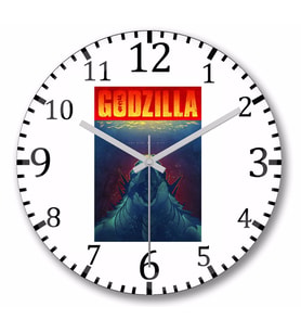 Godzilla Duvar Saati Bombeli Gercek Cam