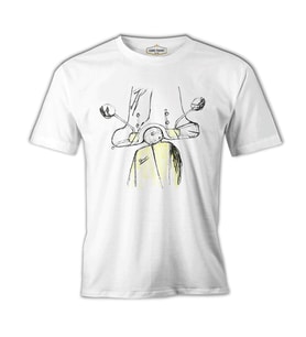 Vespa Beyaz Erkek Tshirt