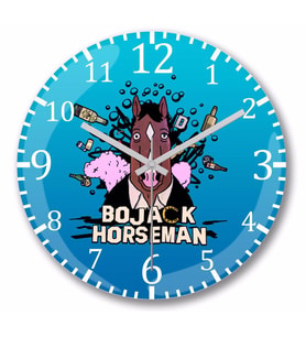 Bojack Horseman  Duvar    Saati Bombeli Gercek Cam
