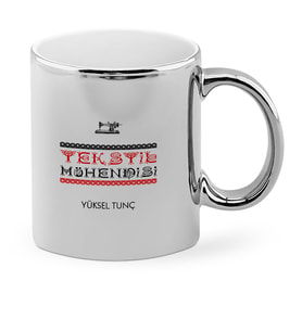 BK Gift Kişiye Özel Mesleki Tekstil Mühendisi Krom Kupa Bardak  4