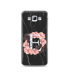 Mermer Çiçekli Harf Tasarım Süper Şeffaf Silikon Telefon Kılıfı Samsung A8 (2015