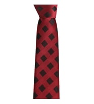 Brianze Siyah Kareli Bordo Slim Kravat SKS-3 (Çok Renkli)