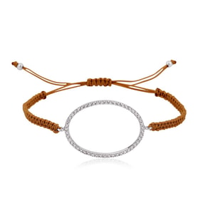 Gümüş İpli Oval Bileklik
