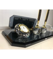 Kişi Özel Füme Cam Masaüstü Masalık Lüks Hediye Seti