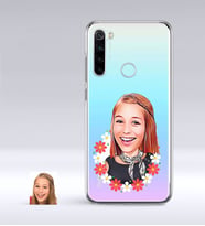 BK Gift Kişiye Özel Bayan Karikatürlü Xiaomi Redmi Note 8 İnce Şeffaf Silikon Telefon Kapağı-51 (Beyaz)