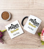 Maden Teknolojisi Öğretmeni Siyah Kupa Bardak Ve Bardak Altlığı Seti