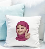 Emoji Kız Tesettürlü Stiker Yastığı