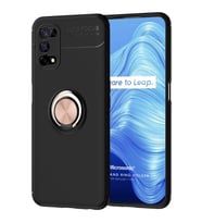 Microsonic Realme 7 Pro Kılıf Kickstand Ring Holder Siyah Rose