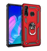 Microsonic Huawei Y7P Kılıf Military Ring Holder Kırmızı