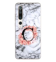 Mermer Çiçekli Harf Tasarım Süper Şeffaf Silikon Telefon Kılıfı Xiomai Mi10- Mi 