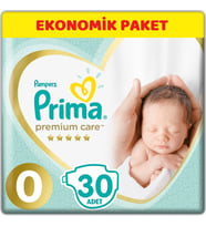 Prima Premium Care Bebek Bezi Beden:0 (1.5-2.5KG) Prematüre 30 Adet Ekonomik Pk