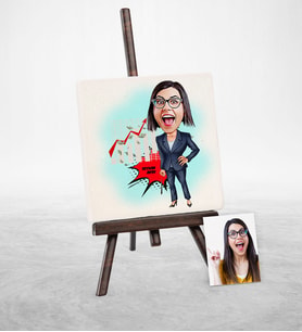 BK Gift Kişiye Özel Bayan Bankacı Karikatür Şovaleli Doğal Taş  4