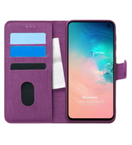 Microsonic Samsung Galaxy S10E Kılıf Fabric Book Wallet Mor