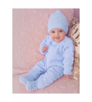 Bereli Triko Erkek Bebek Tulumu - Mavi (Çok Renkli)